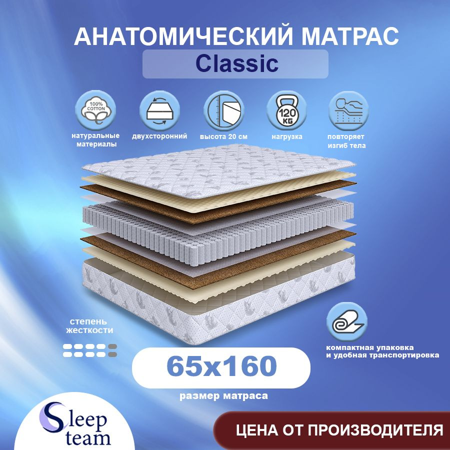 Sleepteam Матрас Classic, Независимые пружины, 65х160 см #1