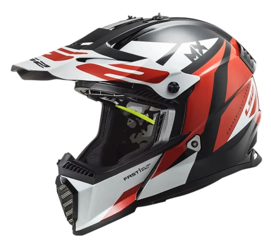 Кроссовый шлем детский LS2 MX437 FAST EVO MINI CRUSHER Black-Red, размер S #1