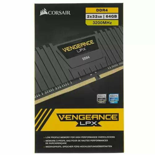 Corsair Оперативная память Corsair Vengeance LPX DDR4, 64 ГБ 2x32 ГБ (CMK64GX4M2E3200C16)  #1