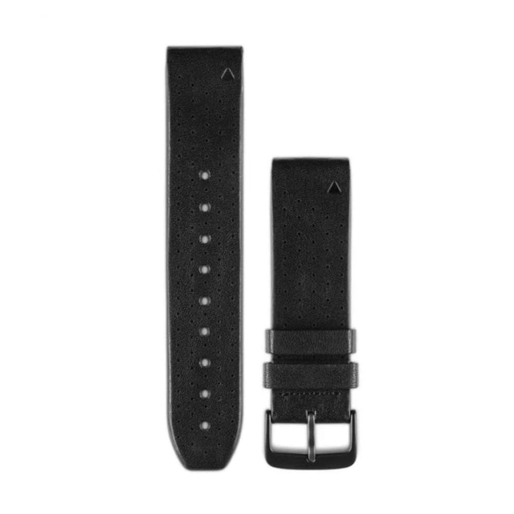 Ремешки и браслеты Garmin QuickFit 22 Watch Bands Black leather #1