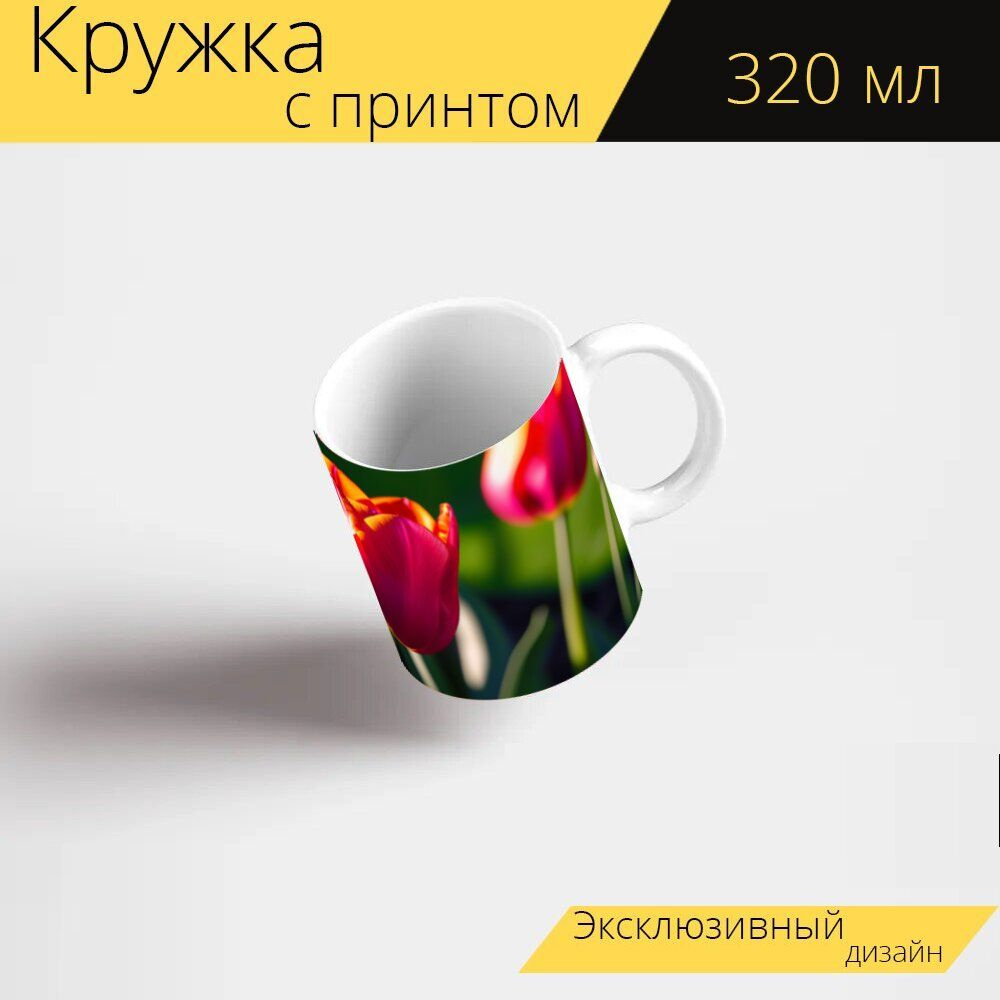 LotsPrints Кружка ""Тюльпан, освещённый утренним солнцем" 2520", 330 мл, 1 шт  #1