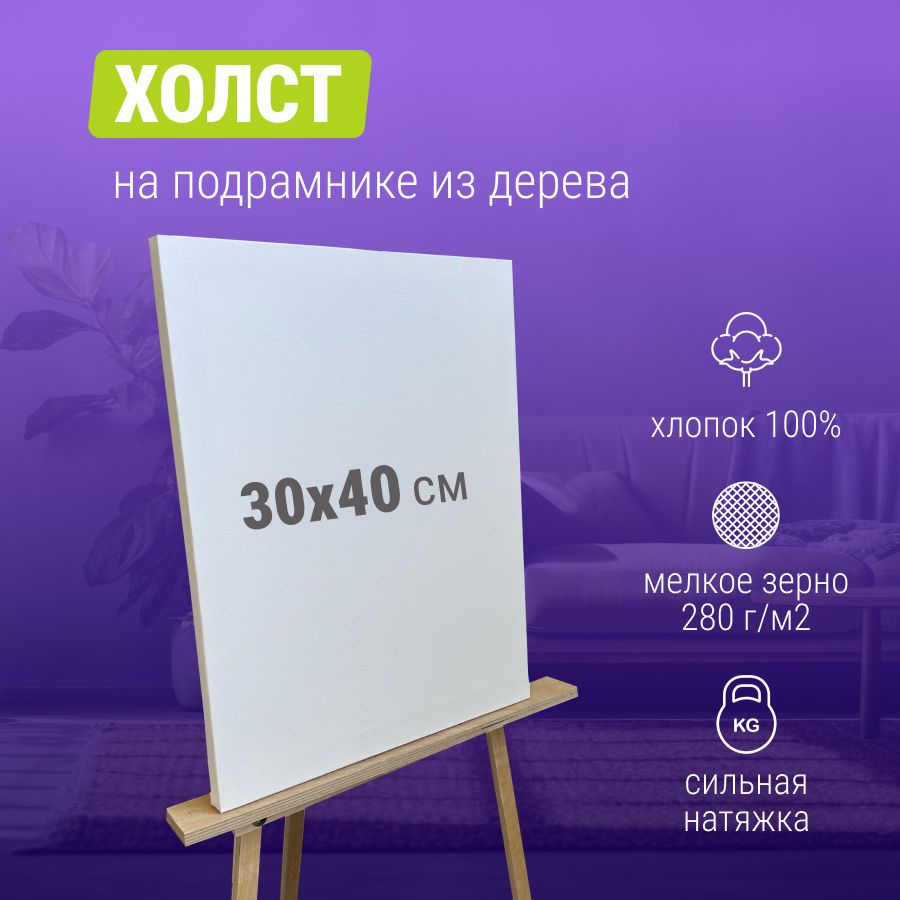 Холст на подрамнике 30х40 для рисования #1