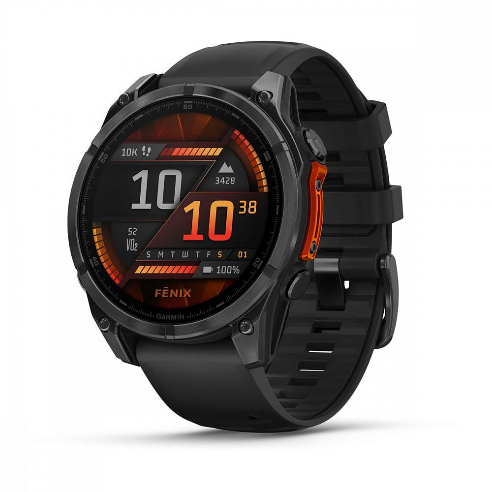 Смарт часы Garmin Fenix 8 - 47mm (010-02904-00), AMOLED серый, черный силиконовый ремешок  #1