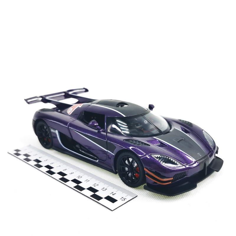 Машинка коллекционная. Модель 1:24 Koenigsegg One1 4цвета 21см (отк.двери+инерц+свет+звук)(№XA2413B*) #1