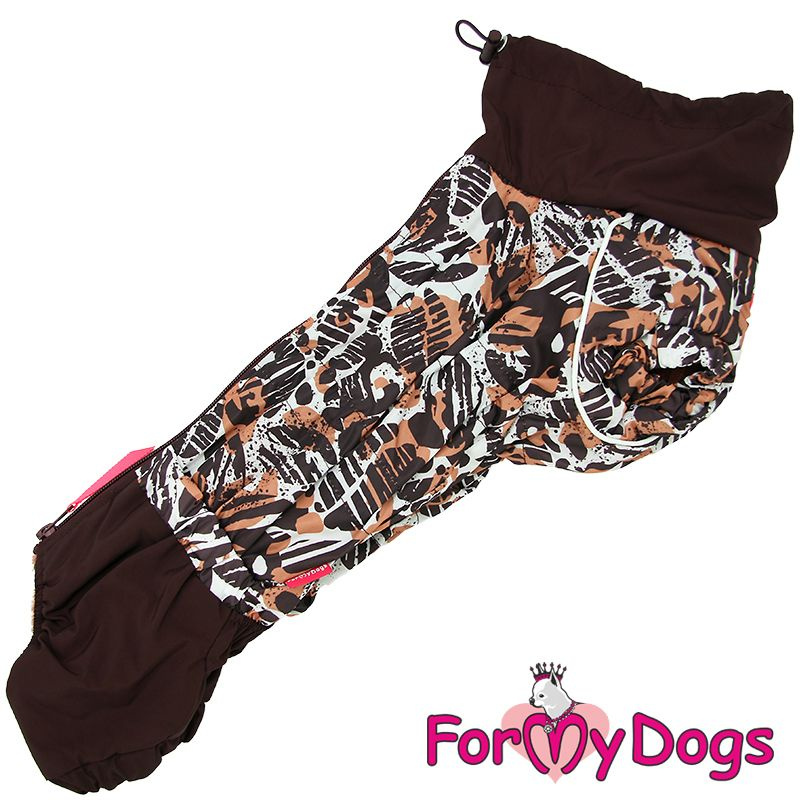 Комбинезон для такс ForMyDogs Лео коричневый на меху для девочек TDW0248-2024T F, Размер ТС2  #1