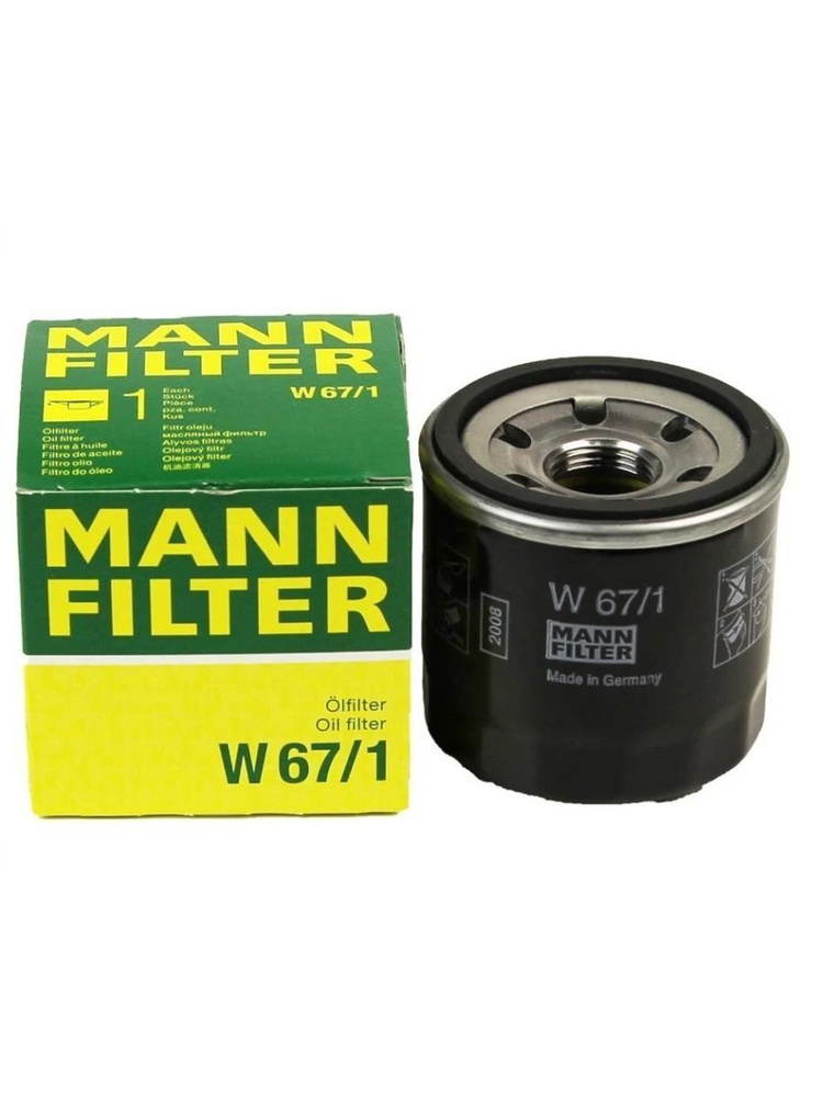 MANN FILTER Фильтр масляный арт. W67\1, 1 шт. #1