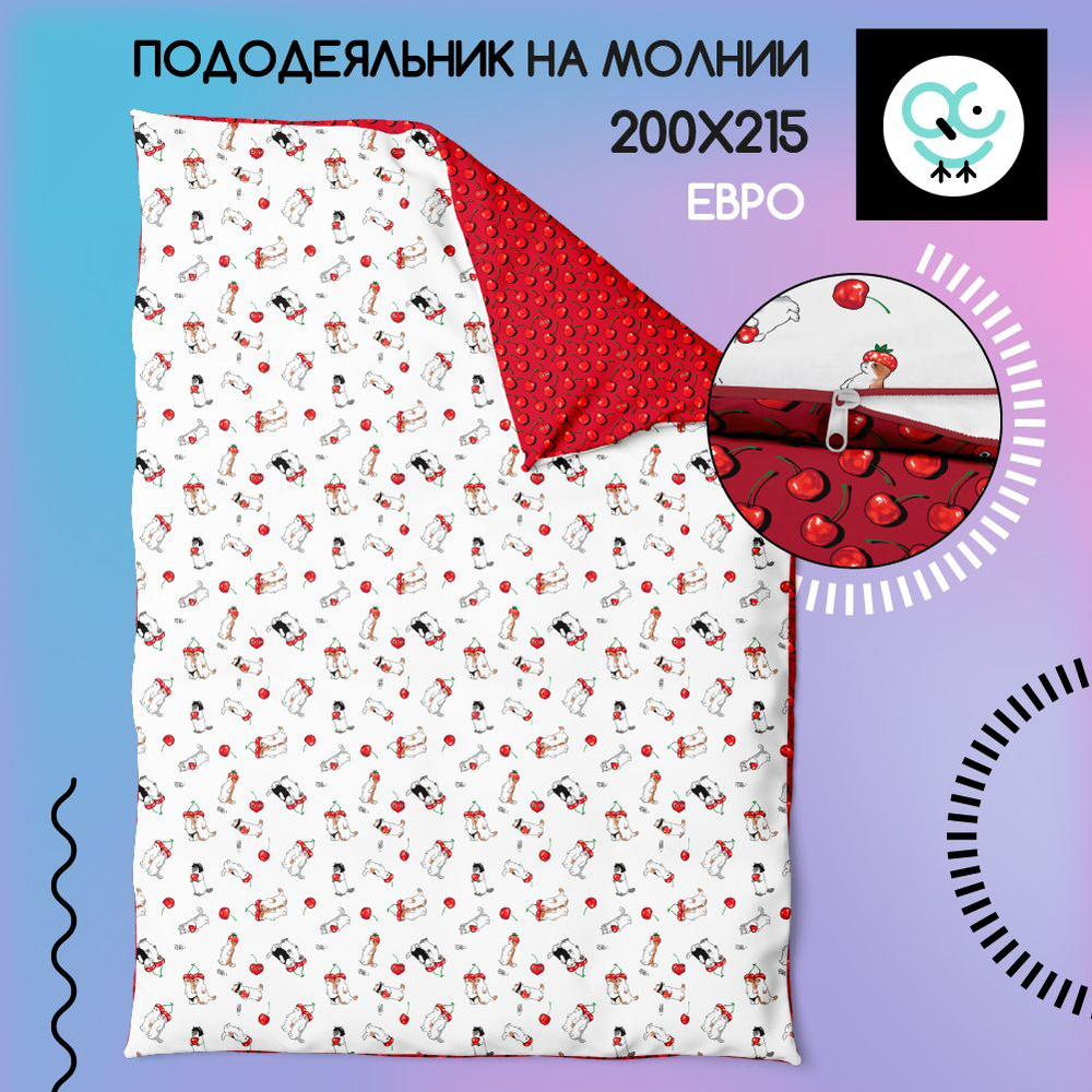 Пододеяльник на молнии ЕВРО 200x215, Поплин, хлопок Uniqcute, Макото 70225/1  #1