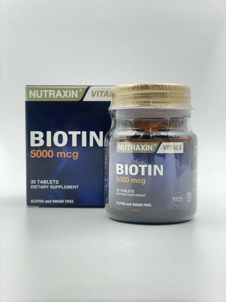 Биотин для волос (B7 и H), 30 таблеток (Biotin Nutraxin 5000мг) Турция  #1