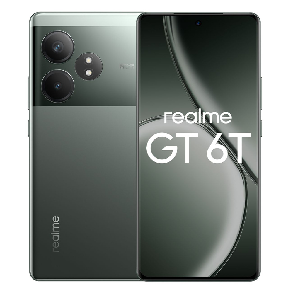 realme Смартфон GT 6T 12/256GB Razor Green 12/256 ГБ, зеленый #1