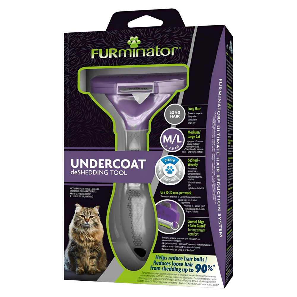 Фурминатор FURminator M/L для больших кошек с длинной шерстью  #1