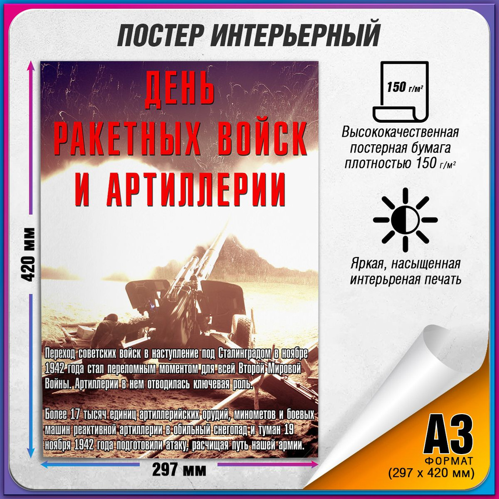 Плакат на День ракетных войск и артиллерии / А-3 (30x42 см) #1