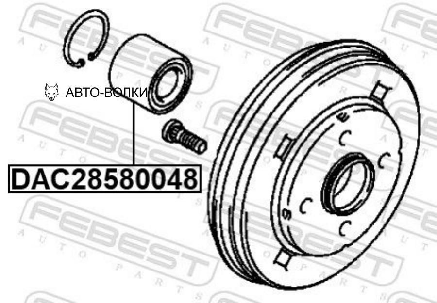 Подшипник ступичный задний 28x58x48 febest MITSUBISHI MIRAGE A03A 201408 GE #1