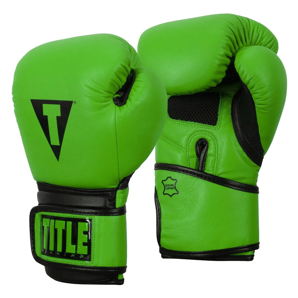 Перчатки боксерские TITLE BOXING Dauntless Training Gloves, 14 унций, зеленые  #1