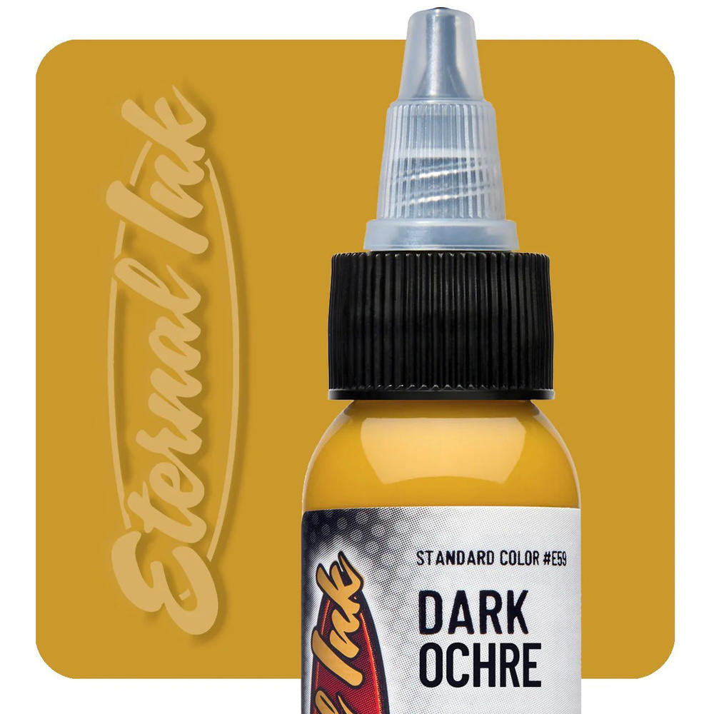 DARK OCHRE Eternal краска пигмент для тату коричневый оттенок (1/2 oz / 15 мл)  #1