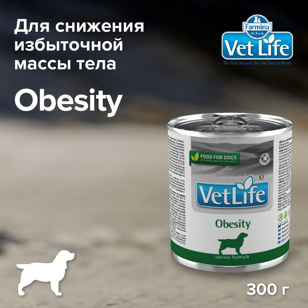 Диетический влажный корм Farmina Vet Life Dog Obesity с курицей для собак с избыточным весом 300гр  #1