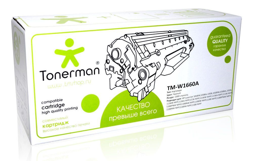 Картридж Tonerman W1660A с Чипом для HP Laser 1008, 1188, 1136 MFP #1