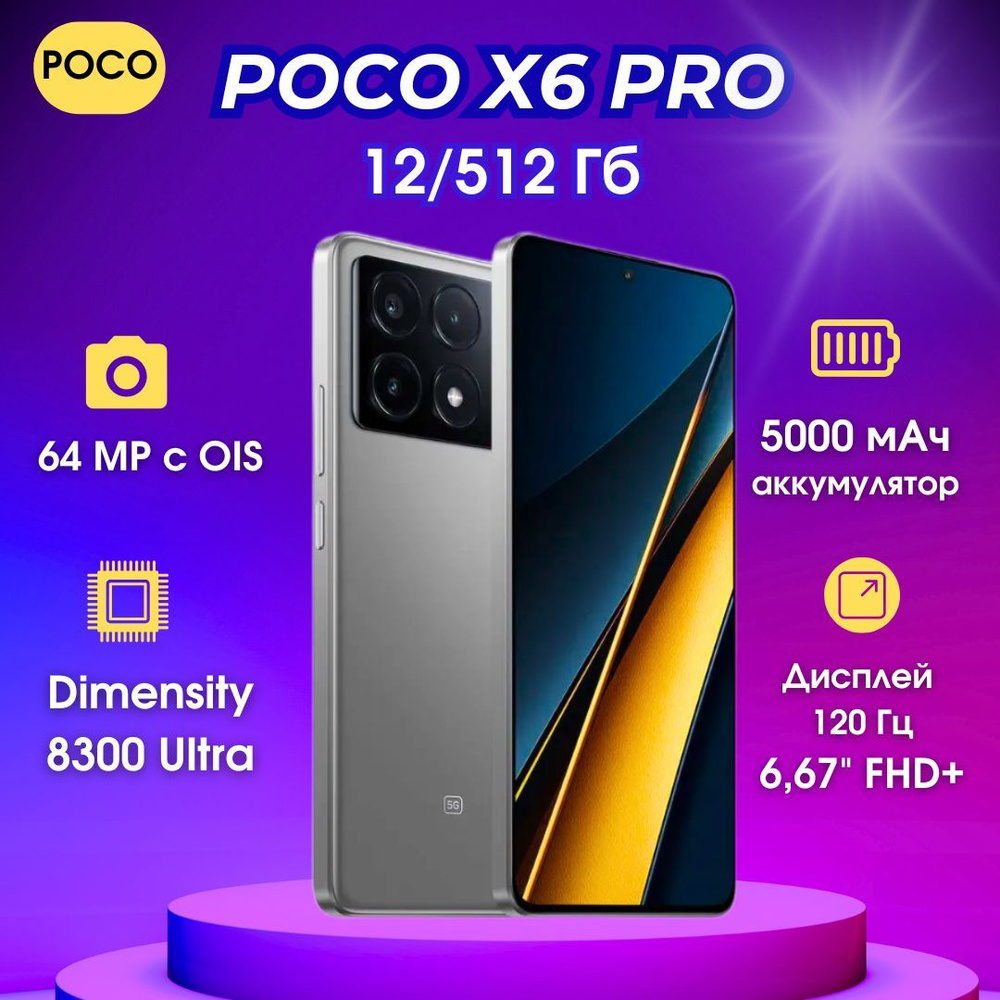 Poco Смартфон X6 pro 12/512 ГБ, серый #1