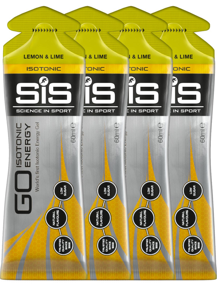 Энергетический гель SCIENCE IN SPORT (SiS) GO Isotonic Energy Gels 4 x 60 мл, Лимон-Лайм  #1