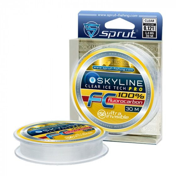 Флюрокарбон для рыбалки Sprut SkyLine FC 100% Fluorocarbon Ice Tech PRO Clear 30m 0.121mm 1.4kg / Аксессуары #1