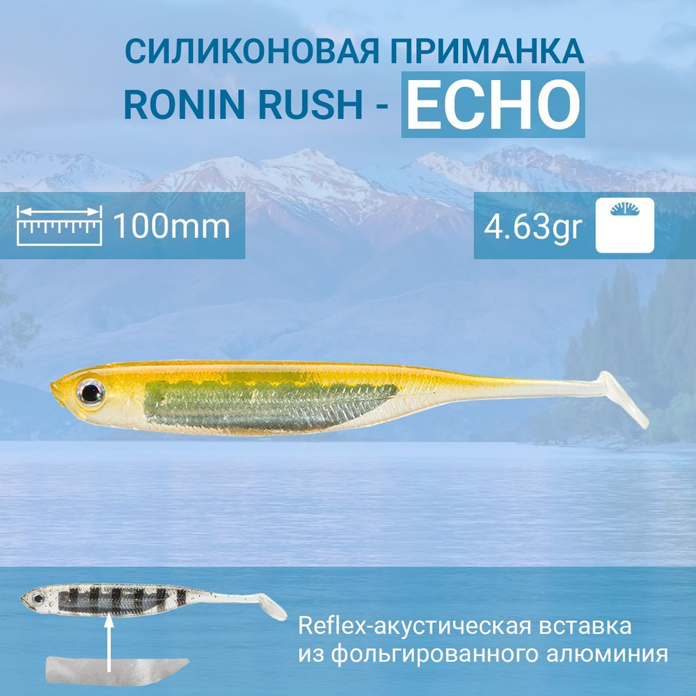 Силиконовая приманка RONIN RUSH ECHO 4, 100mm, цвет 13 (5шт) #1