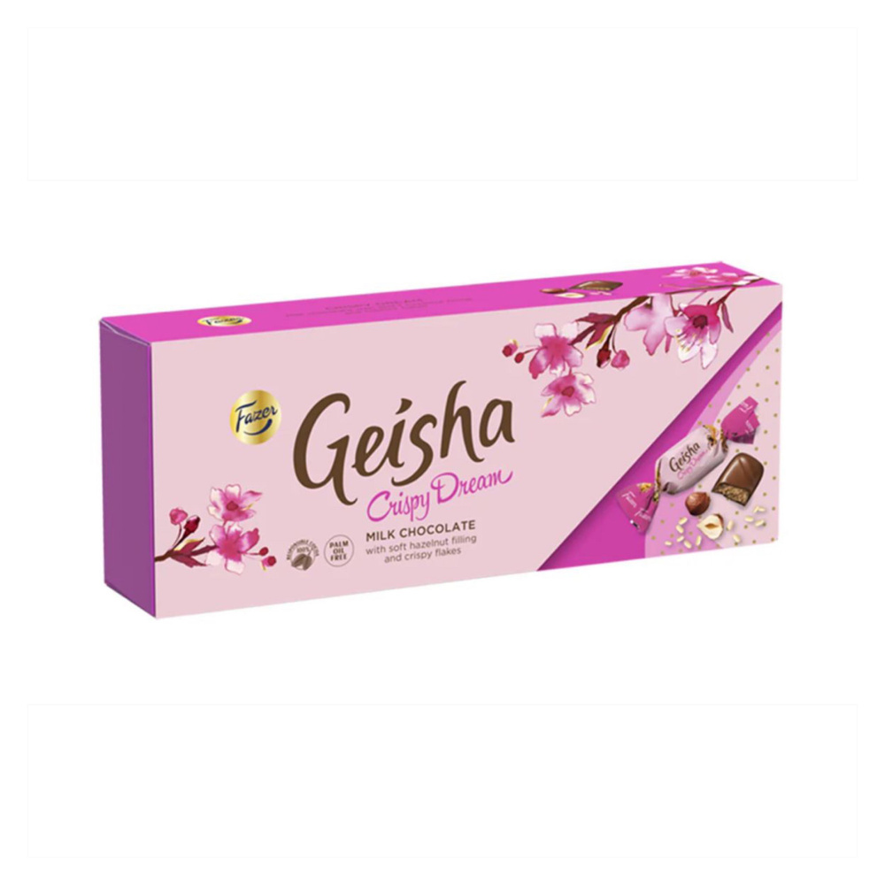 Конфеты Fazer Geisha Crispy Dream, Фазер Гейша с начинкой из ореха и криспами, 270г, Финляндия  #1