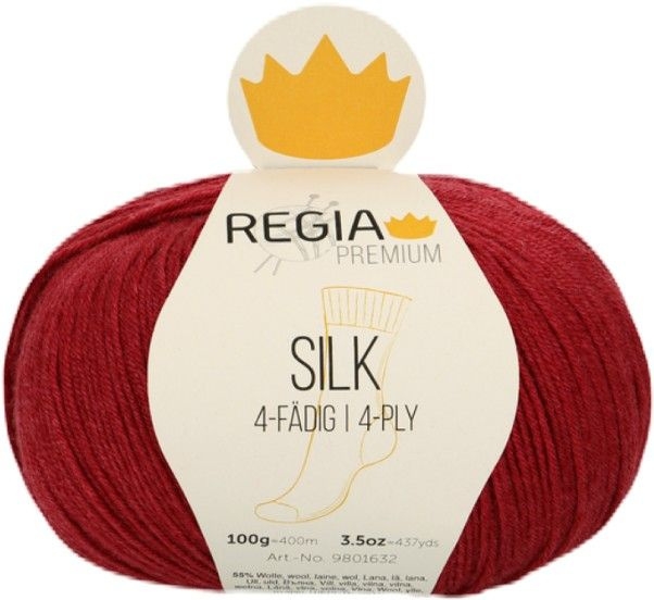 Silk /Силк/ пряжа Regia Premium, 4 нитки, MEZ, 9801632 (00080, rose red (розовый красный), красный)  #1