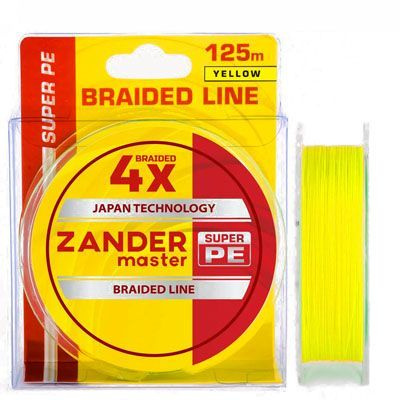 Шнур Zander Master Braided Line 4x 0.12мм 5.54кг 125м желтый #1