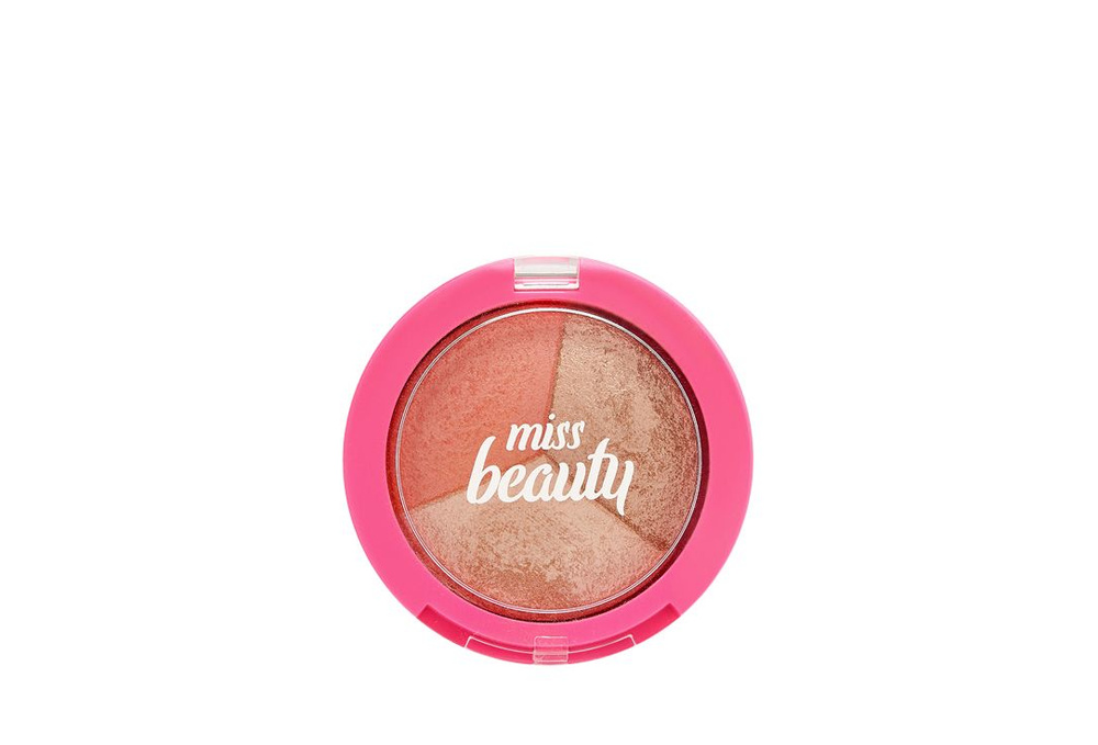 Румяна и хайлайтер для макияжа лица GOLDEN ROSE MISS BEAUTY GLOW BAKED TRIO  #1