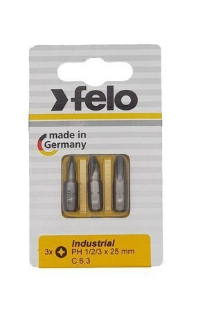 Бита крестовая PH 1/PH 2/PH 3X25 (3 шт в блистере) 02293116 Felo #1