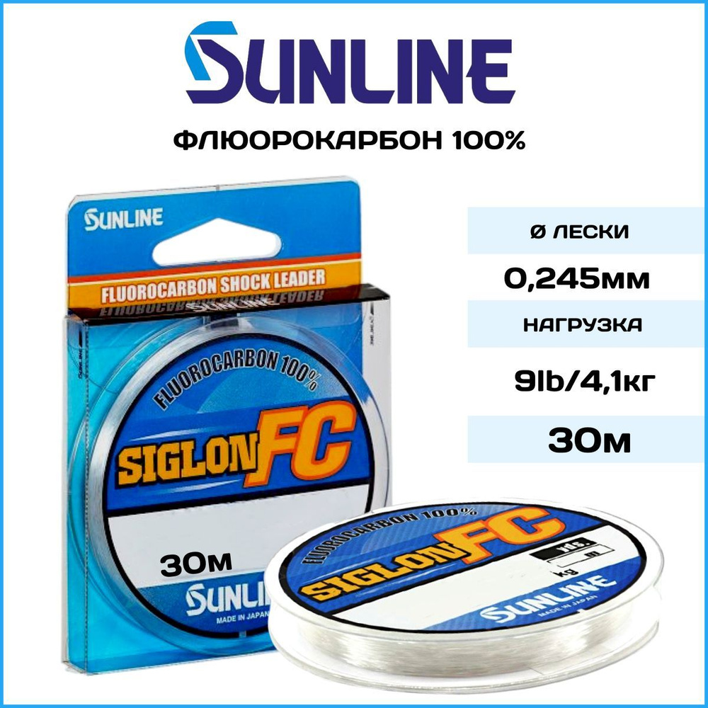 Флюорокарбоновая леска для рыбалки Sunline Siglon FC 2020 0.245мм/4.1кг, 30м.  #1