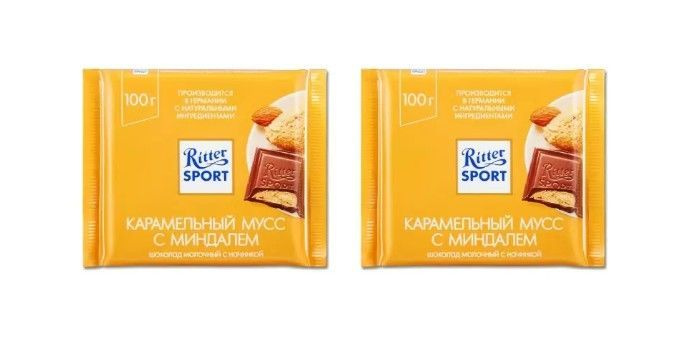 Ritter Sport Шоколад, Карамельный Мусс с миндалем, 100 гр, 2 шт #1