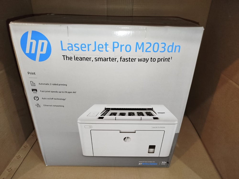 HP Принтер лазерный LaserJet Pro M203dn, белый #1