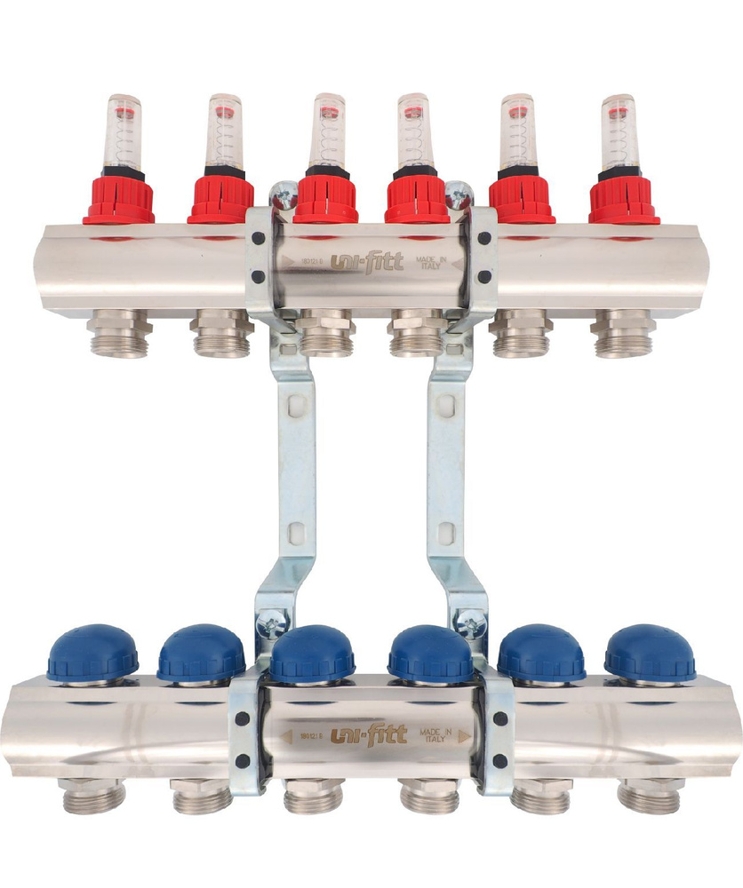 Коллекторная группа Uni-Fitt со встроенными расходомерами 1"х3/4" 6 выходов 440E4306  #1
