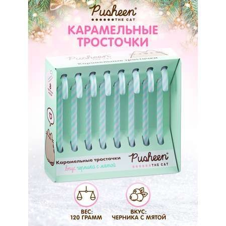 Новогодние карамельный трости Pusheen Черника-мята, 120 г #1