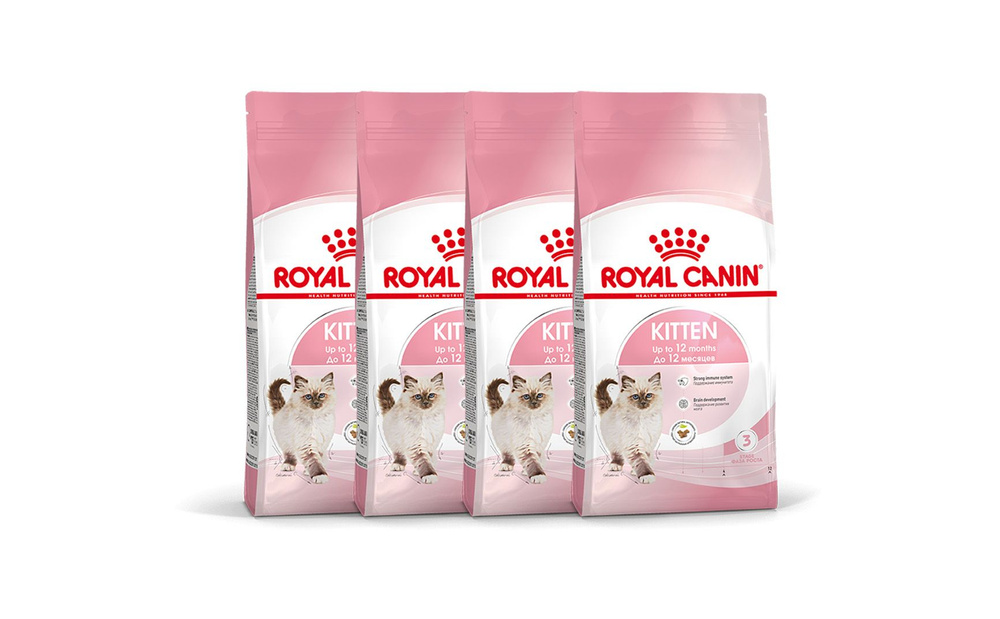 Royal Canin Kitten 34 сухой корм для котят от 4 до 12 месяцев с птицей - 300 г х 4 шт.  #1