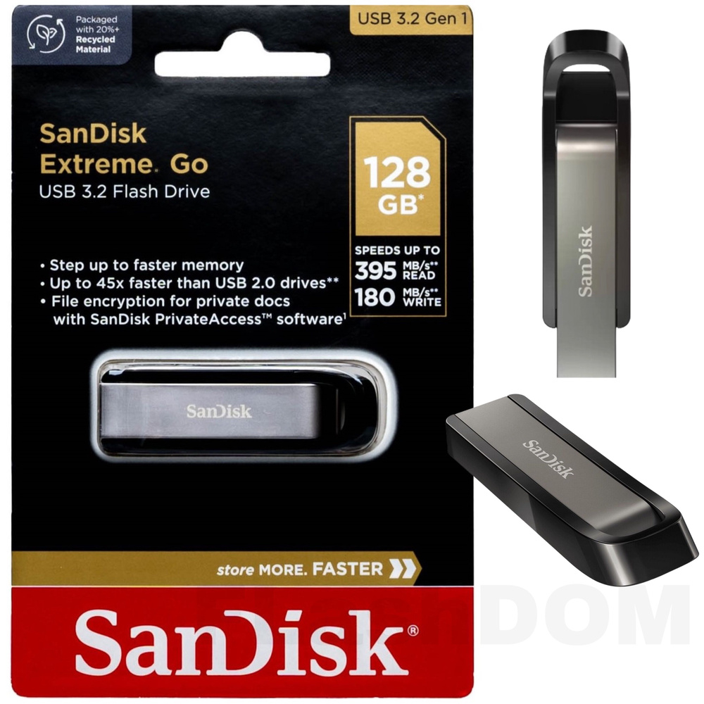 Флеш-накопитель SanDisk 128 ГБ USB 3.2 Flash Drive Extreme Go Type A #1