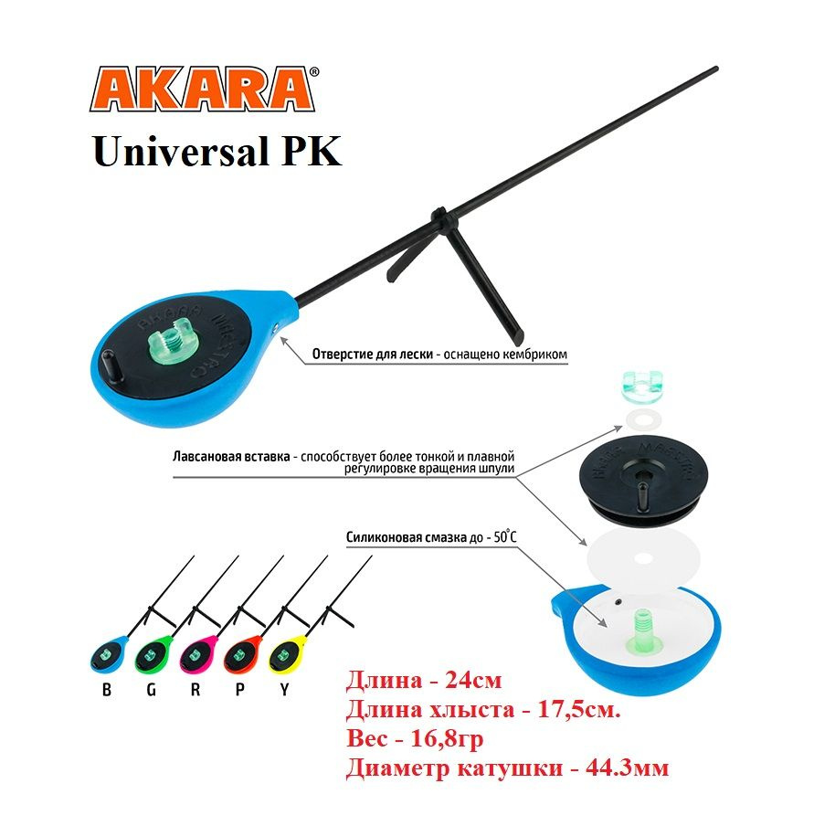 Удочка зимняя Akara Universal PK Blue 1-7гр #1