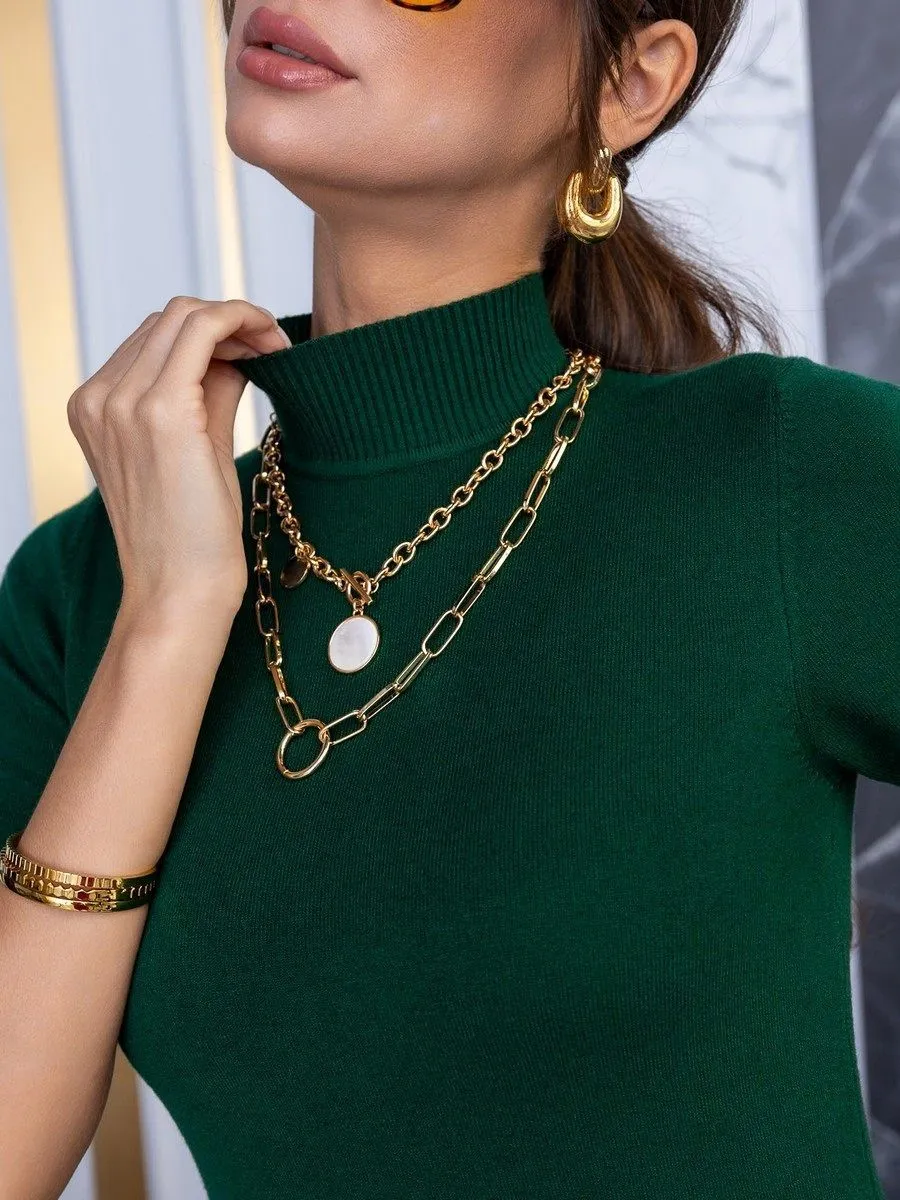 Водолазкаводолазкаскороткимрукавомгладкая