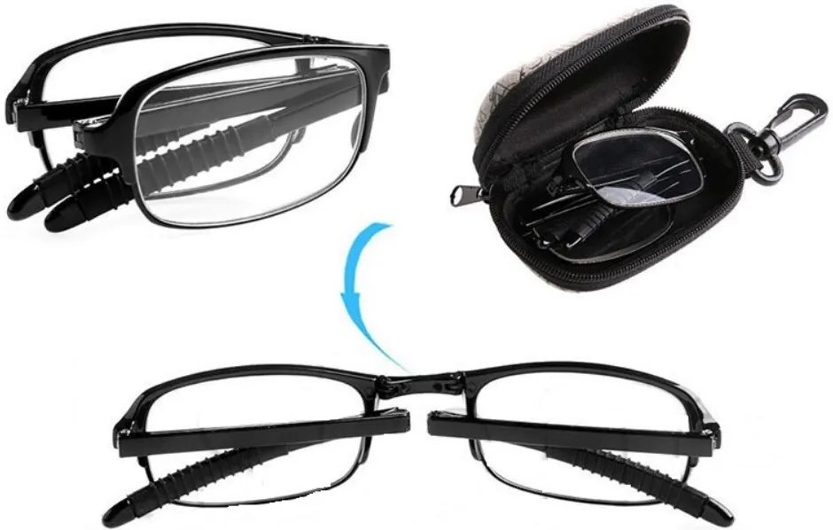 СкладныеувеличительныеочкиФокус-Лупадлячтения,шитья,вышивания,рыбалки.Карманныеочкисфутляром.