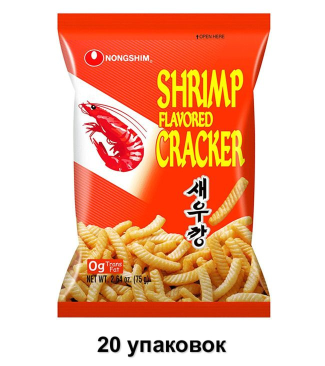 Nongshim Чипсы креветочные запеченые, 75 г, 20 уп #1