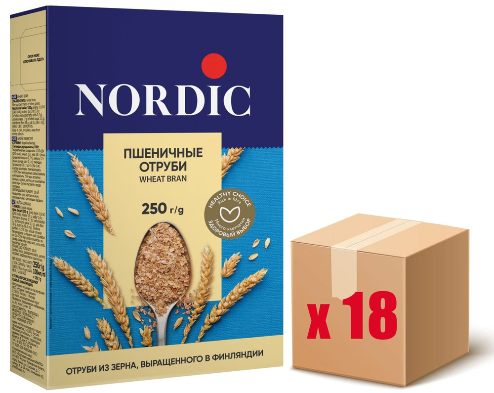 Nordic пшеничные отруби, 250г х 18шт #1