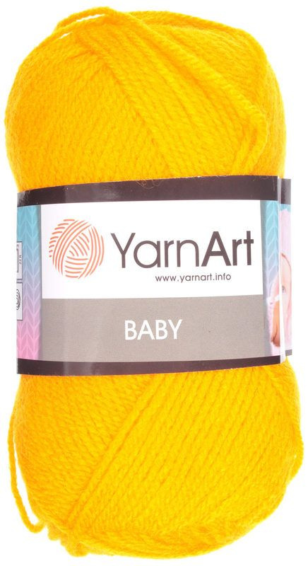 Пряжа Беби (Baby) YarnArt 100%акрил 50г/150м (586 желтый) #1