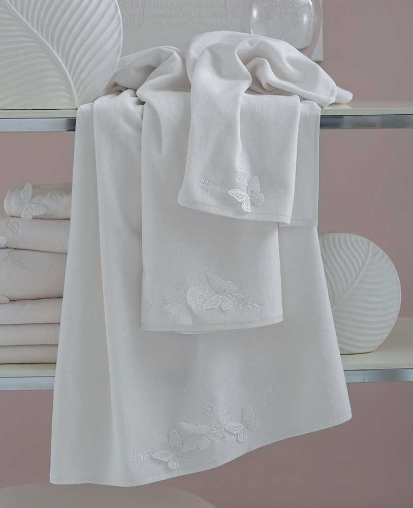Blumarine Набор банных полотенец Isabella, Хлопок, 60x110, 40x60 см, белый, 2 шт.  #1