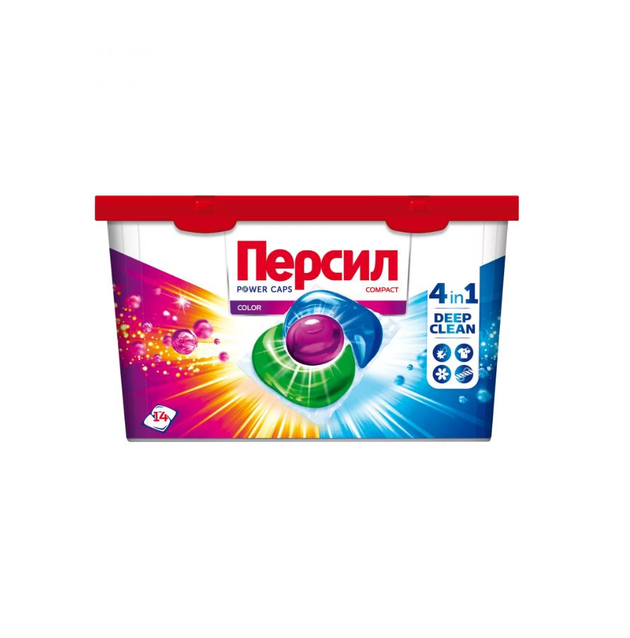 Капсулы для стирки Persil 4в1 Колор, для цветного 14шт #1