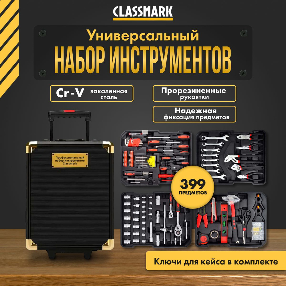 Набор инструментов для автомобиля и дома Classmark строительные инструменты, молоток и набор бит, торцевые #1