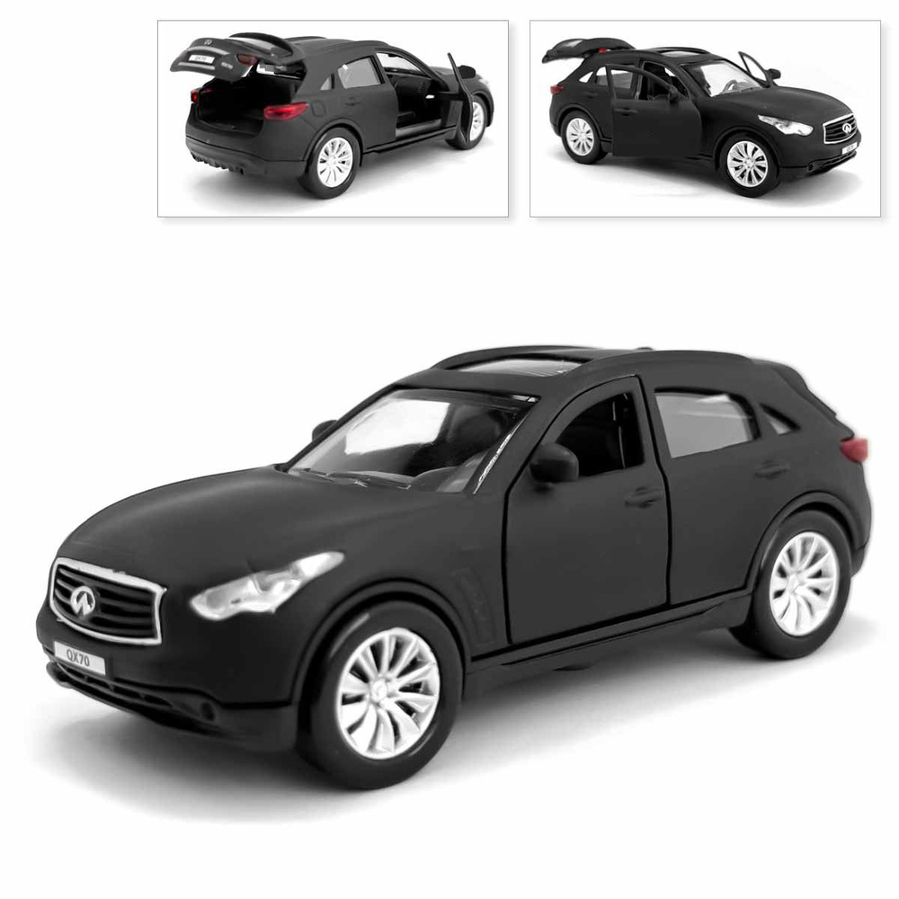 Машинка Infinity QX70, коллекционная, металлическая, черный матовый, Технопарк, 12 см  #1