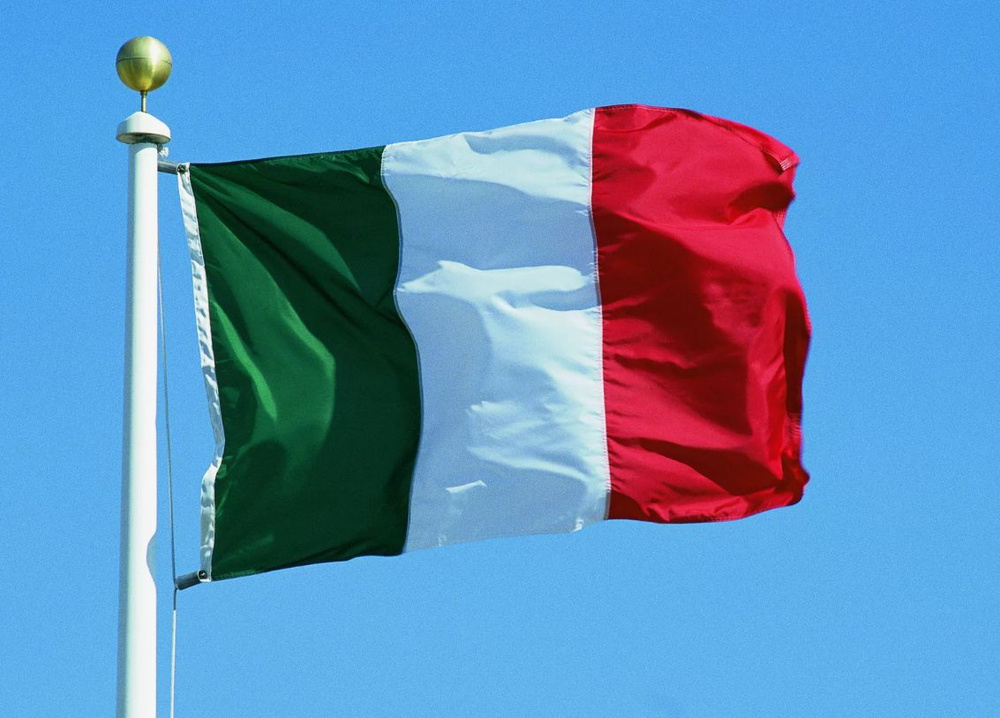 Двусторонний флаг Италии 40х60 см на лодку, катер или яхту с люверсами  #1