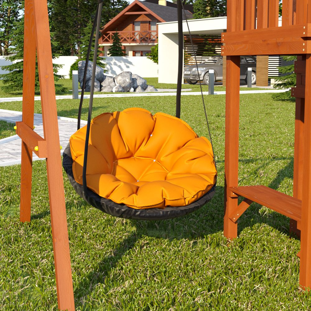 Подвесное кресло PapaSAV Оранжевое 100 см подвесные качели детские; подвесные качели гамак; подвесные #1