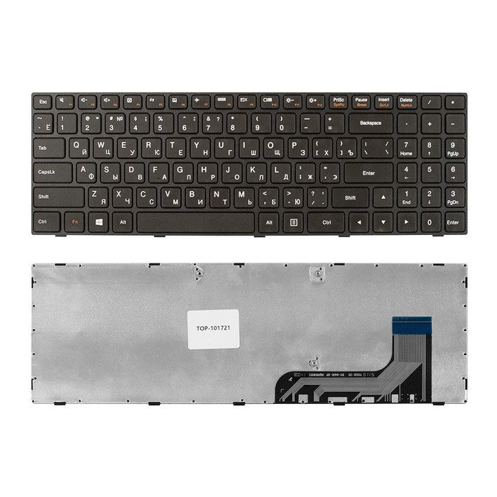 Клавиатура для ноутбука Lenovo Ideapad 10015 10015IBY B5010 B5010 Series. Плоский Enter. Черная с черной #1