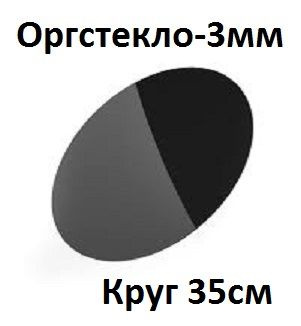 Оргстекло черное круглое 35 см, 3 мм, 1 шт. / Акрил черный глянцевый диаметр 350 мм  #1